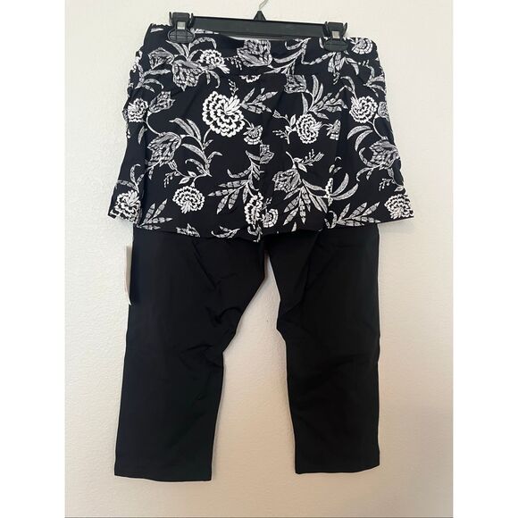 Lands' End High Waisted UPF 50 Skirted Swim Leggings Size: L NEW NWt - Picture 7 of 8